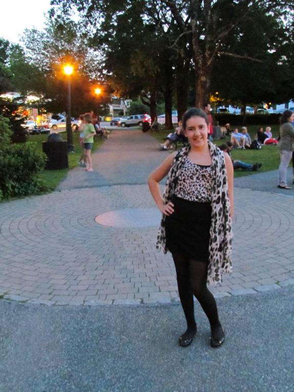 Fim de tarde na movimentada praça fr Bar Harbour, no Acadia National Park, no Maine, nos Estados Unidos